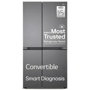 LG 650 Litres 3 Star Side-by-Side Convertible Refrigerator with Multi-Air Flow | Smart Diagnosis | Smart Inverter Compressor (GL-B257JDS3, Dazzle Steel)