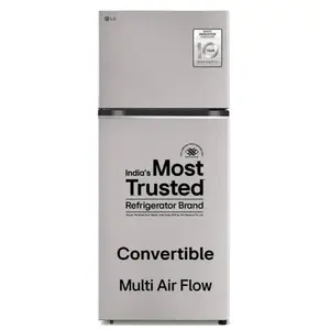 LG 380 Litres 2 Star Double Door Inverter Refrigerator with Smart Inverter Compressor, Toughened Glass Shelves (GLS412SUSY, Urban Steel)