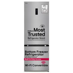 LG 340 Litres 3 Star Frost Free Double Door Smart Wifi Enabled Refrigerator with Door Cooling Plus | Multi Air Flow | Fast Cooling | Wi-Fi (LG ThinQ) (GL-B382DPZX, Shiny Steel)