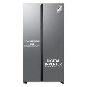 Samsung 653 Litres 3 Star Frost Free Side By Side Refrigerator with Twin Cooling Plus & Digital Inverter Compressor (RS76CG8113SL/HL, EZ Clean Steel)