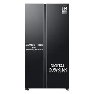 Samsung 653 Litres 3 Star Frost Free Side By Side Refrigerator with Twin Cooling Plus & Digital Inverter Compressor (RS76CG8113B1/HL, Black DOI)