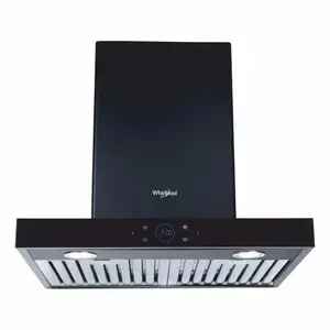 Whirlpool 60 cm Wall Mounted Chimney/Hood with Baffle Filter, Motion Sensor, Capacitive Touch Control, LED Lamps (Black)
