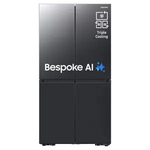 Samsung 650 Litres Convertible Frost Free French Door Refrigerator with Triple Cooling | Flex Zone | Power Cool / Power Freeze | Slide-in Shelf | AI Energy Mode (RF65DG90BDSG, Black Caviar)