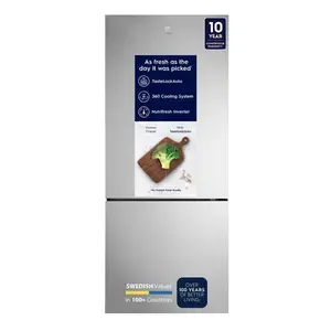 Electrolux 425 Litres 1 Star Double Door Frost Free Inverter Refrigerator with Bottom Freezer | TasteLockAuto & TasteGuard Tech (EBE4502C-S, Stainless Steel)