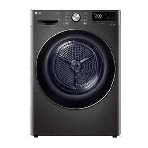LG 9 Kg Dryer | Dual Inverter Heat Pump | EcoHybrid | Auto Cleaning Condenser (DHV09SAB, Black Steel)