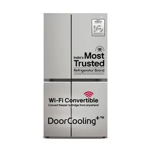 LG 650 Litres 3 Star Side-by-Side Inverter Refrigerator | Wi-Fi Convertible | DoorCooling+ | Multi Air Flow | Hygiene Fresh+ | Full Wine Rack | Easy Ice Maker (GL-B257EUS3, Urban Steel)