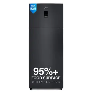 Godrej 436 Litres 2 Star Frost Free Inverter Double Door Refrigerator | 95%+ Food Surface Disinfection with Nano Shield Technology (RT Eon Regalis 477B RCI MT BK, Matte Black)