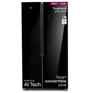 Godrej 600 Litres 3 Star Inverter Double Door Side by Side Refrigerator | LED Display Control Panel | Preset Cooling Modes | Deep Storage Drawers (RS EON VELVET 646C RIT, Opera Black)
