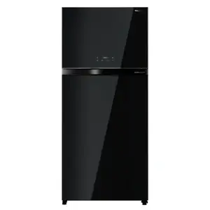 Toshiba 608 Litres 1 Star Double Door Frost Free Origin Inverter Refrigerator | Automatic Ice Maker | Ultrafresh Zone | Pure Bio Deodorizer | Touch Control Panel (GR-RT835WE-PGI(22), Black Glass)