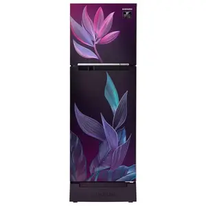 Samsung 236 Litres Frost Free Double Door Inverter Refrigerator with Base Stand Drawer | All-around Cooling | Easy Slide Shelf | Movable Ice Maker | Door Alarm (RT28C31429R, Paradise Bloom Purple)