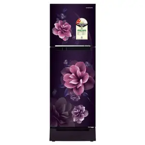 Samsung 236 Litres Frost Free Double Door Inverter Refrigerator with Base Stand Drawer | All-around Cooling | Easy Slide Shelf | Movable Ice Maker | MoistFresh Zone (RT28C3122CR, Camellia Purple)