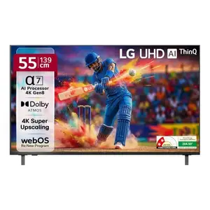 LG 139 cm (55 inches) UA82 AI Series 4K Ultra HD (3840 x 2160) Smart webOS LED TV 55UA82006LA