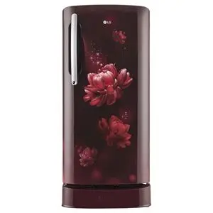 LG 201 L 4 Star Inverter Direct-Cool Single Door Refrigerator (GL-D211HSCY, Scarlet Charm, 2023 Model, Base stand with drawer)
