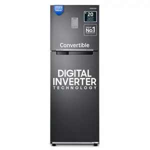 Samsung 256 L 3 Star Double Door Refrigerator, Luxe Black RT30C3733BX/HL