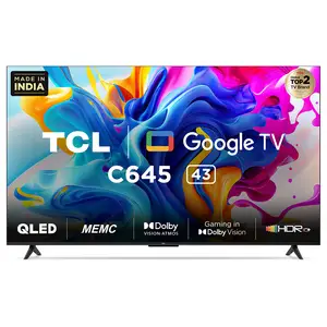 TCL 43 QLED Smart Google TV, 43C645      price in India.