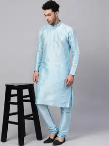 SOJANYA Men Blue Solid Kurta with Churidar
