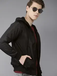 Campus Sutra Men Black Solid Tailored Jacket