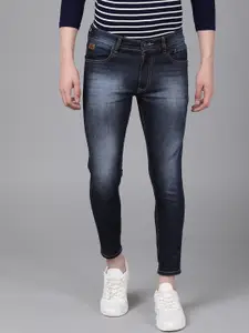 WROGN Men Blue Crop Tapered Fit Mid-Rise Clean Look Stretchable Jeans