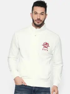 U.S. Polo Assn. Men White Solid Sweatshirt