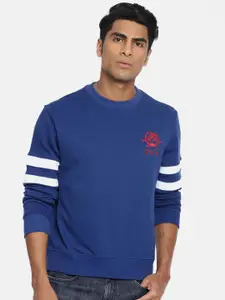 U.S. Polo Assn. Men Navy Blue Solid Pullover Sweatshirt