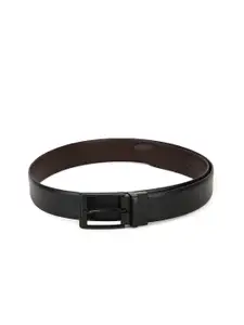 Teakwood Leathers Men Black & Brown Solid Reversible Leather Belt