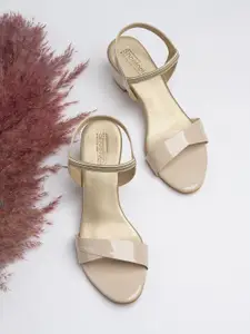 Shoetopia Women Cream-Coloured Solid Heels