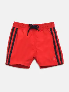 Gini and Jony Boys Red Solid Regular Fit Shorts