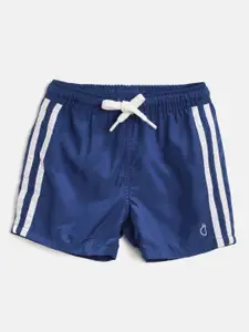 Gini and Jony Boys Blue Solid Regular Fit Sports Shorts