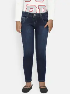 Gini and Jony Girls Navy Blue Slim Fit Mid-Rise Clean Look Jeans