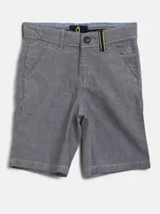 Gini and Jony Boys Grey Solid Regular Fit Shorts