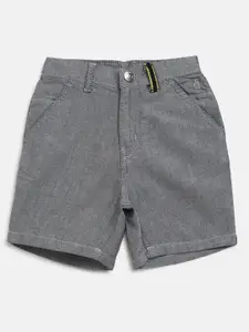 Gini and Jony Boys Grey Solid Regular Fit Shorts