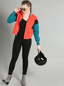 The Roadster Lifestyle Co Women Coral Orange Solid Sweatshirt