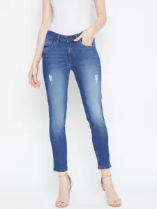 U.S. Polo Assn. Women Blue Skinny Fit Mid-Rise Clean Look Stretchable Jeans