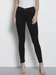 DOROTHY PERKINS Women Black Super Skinny Fit Mid-Rise Clean Look Stretchable Jeans