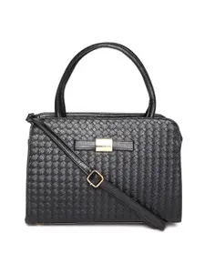 Lino Perros Black Basket Weave Patterned Handbag