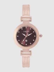 Carlton London Women Coffee Brown Analogue Watch CL025RBRR