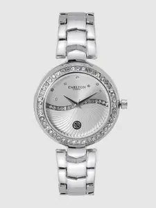 Carlton London Women Silver-Toned Analogue Watch CL023SSIS