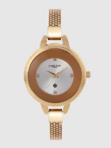 Carlton London Women Silver-Toned Analogue Watch CL022GSIG