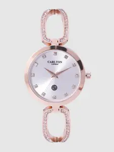 Carlton London Women Silver-Toned Analogue Watch CL017RSIR