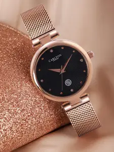 Carlton London Women Black Analogue Watch CL027RBLR