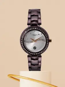 Carlton London Women Silver-Toned Analogue Watch CL023BSIB