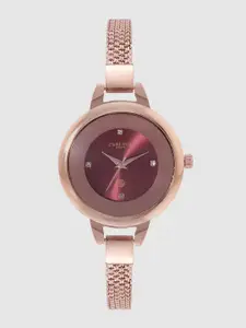 Carlton London Women Burgundy Analogue Watch CL022RMAR