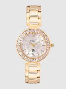 Carlton London Women Silver-Toned Textured Analogue Watch CL024GIVG