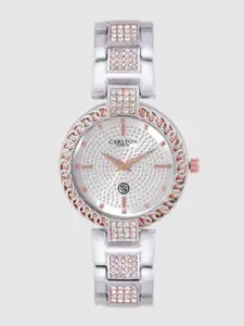Carlton London Women Silver-Toned Analogue Watch CL007RSIST