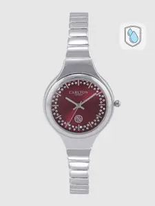 Carlton London Women Burgundy Analogue Watch CL028SBUS