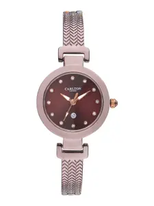 Carlton London Women Coffee Brown Analogue Watch CL025BBRB