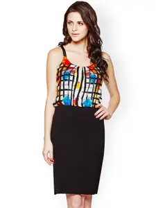 AND Multicoloured Printed Blouson Dress