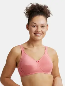 Jockey Peach-Coloured Solid Non-Wired Non Padded Everyday Bra