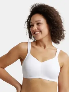 Jockey White Solid Non-Wired Non Padded Everyday Firm Support Bra ES13-0105