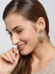 Jewels Galaxy Gold-Plated Circular Drop Earrings